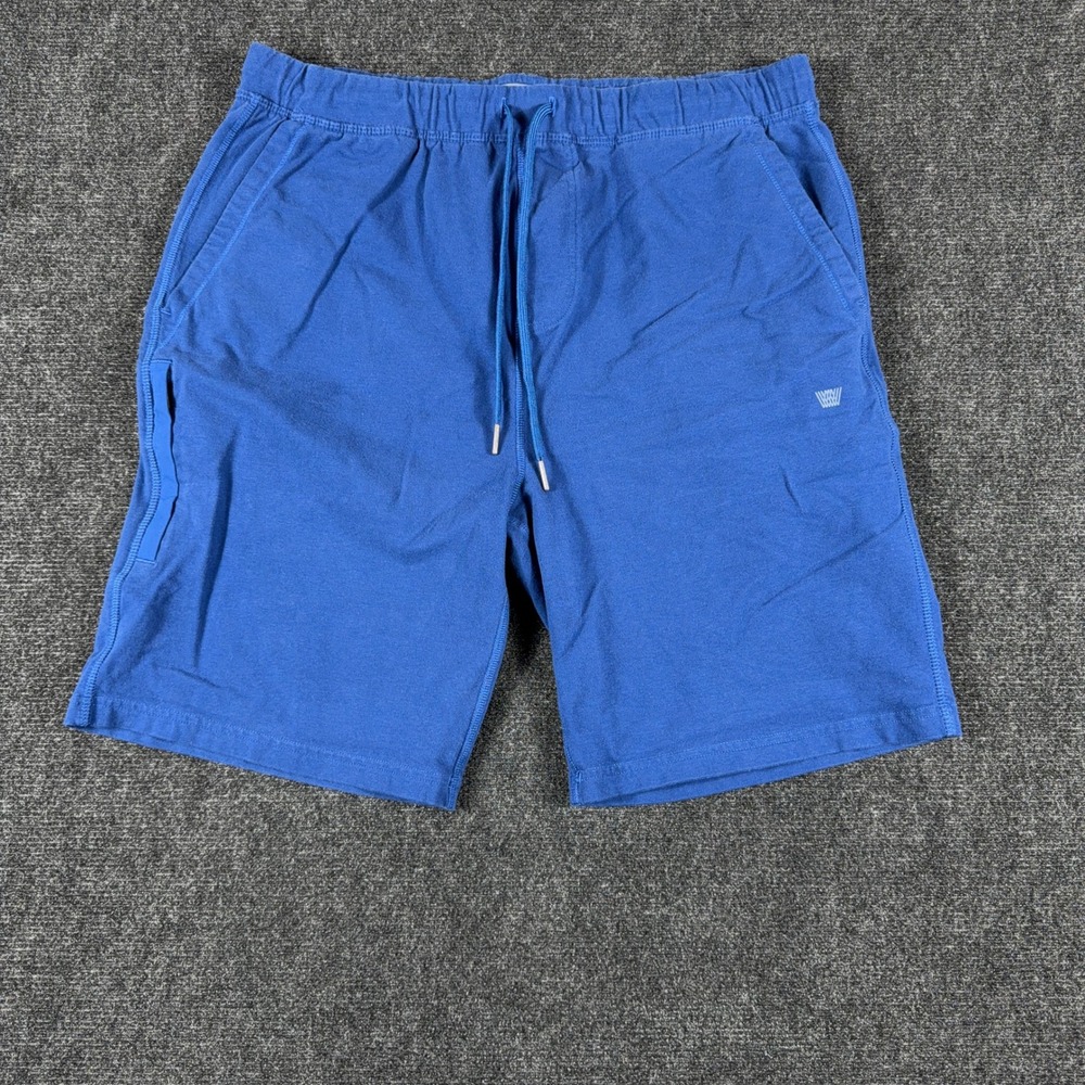 Mack Weldon Sunday Shorts Knit Cotton Spandex Lounge XL Blue Elastic Waist
